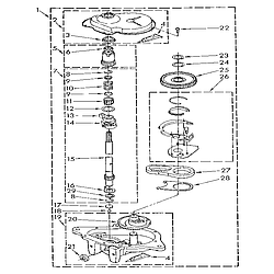 1109219551 Automatic Washer Gearcase Parts diagram