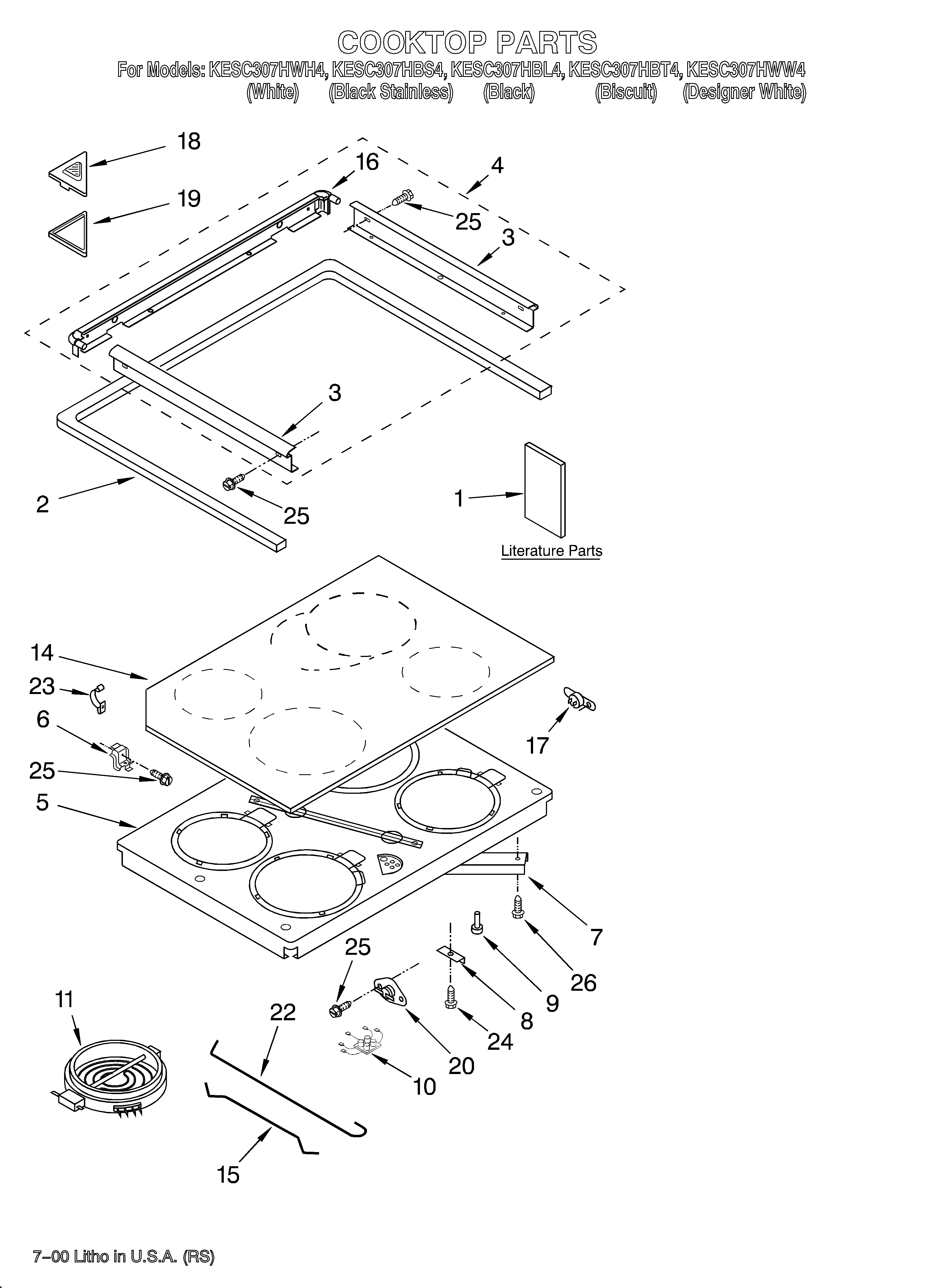 Cooktop Parts Diagram And Parts List For Kitchenaid Cooktopparts